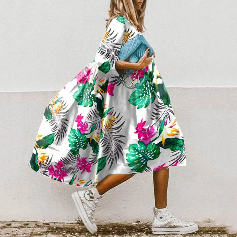 Colourful baggy summer dress for relaxed days