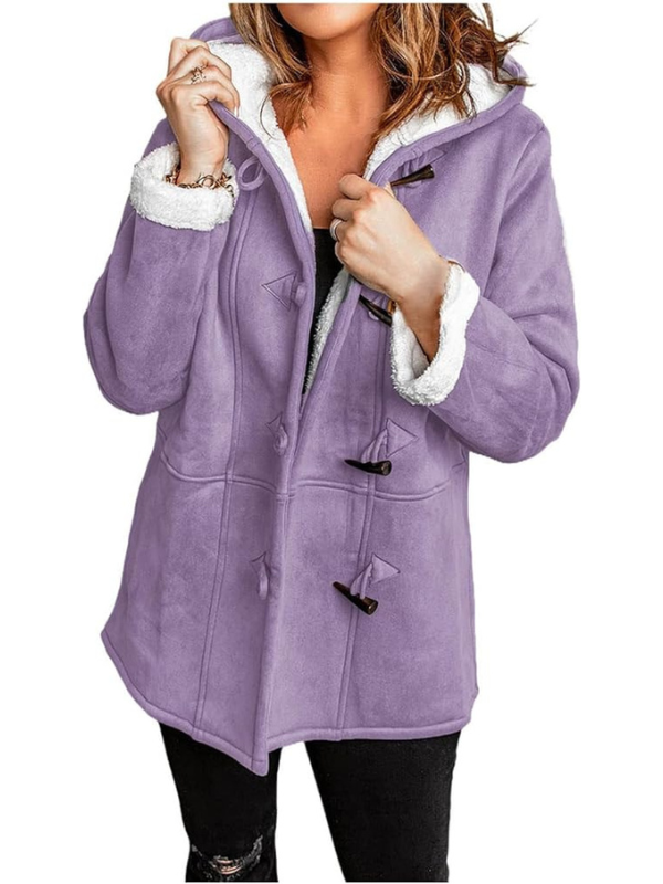 Women's - Hooded Coat - Polyester Blend - Fleece-Lined - Winter Outerwear