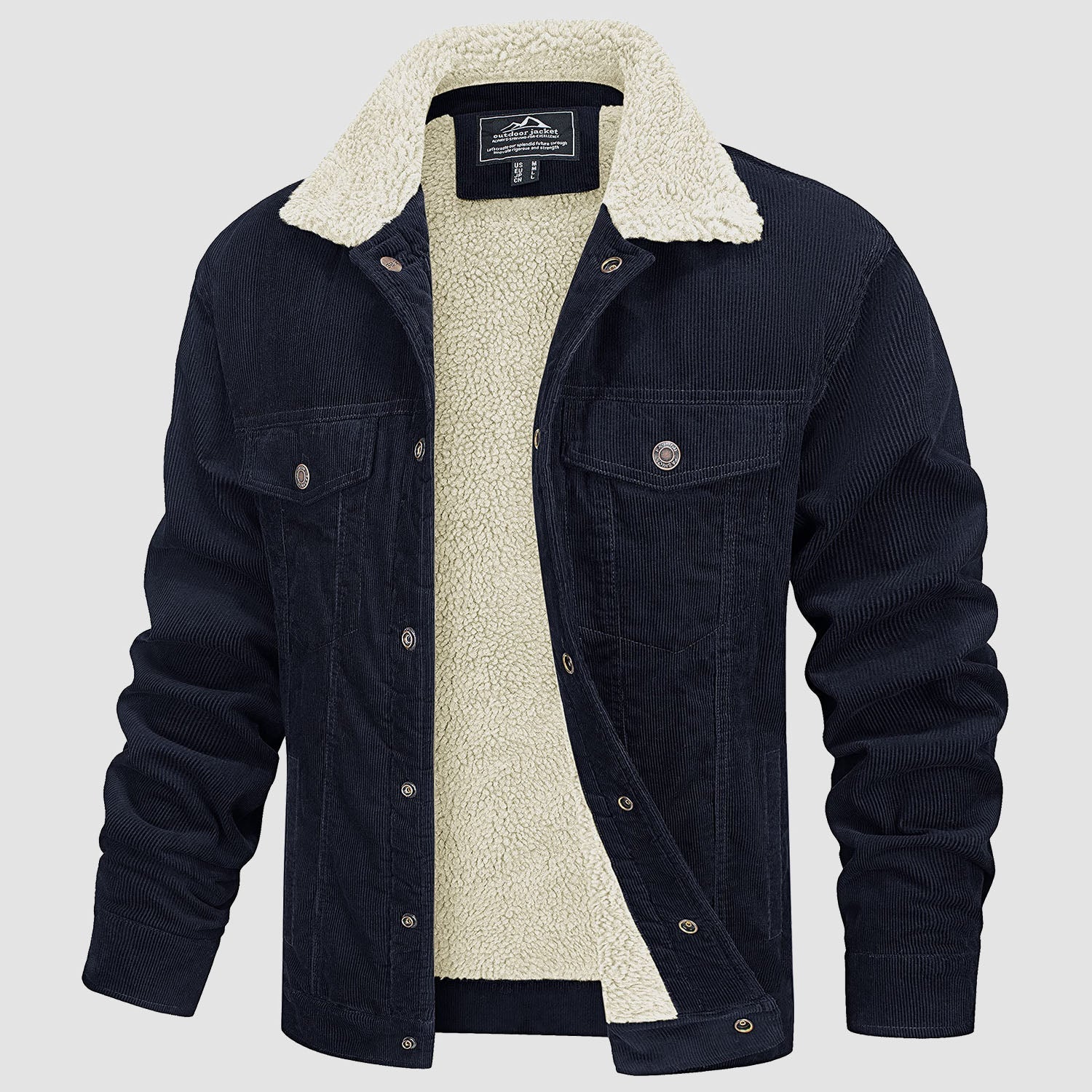 Men's - Corduroy Jacket – Sherpa-Lined, Winter Style – Warm Outerwear