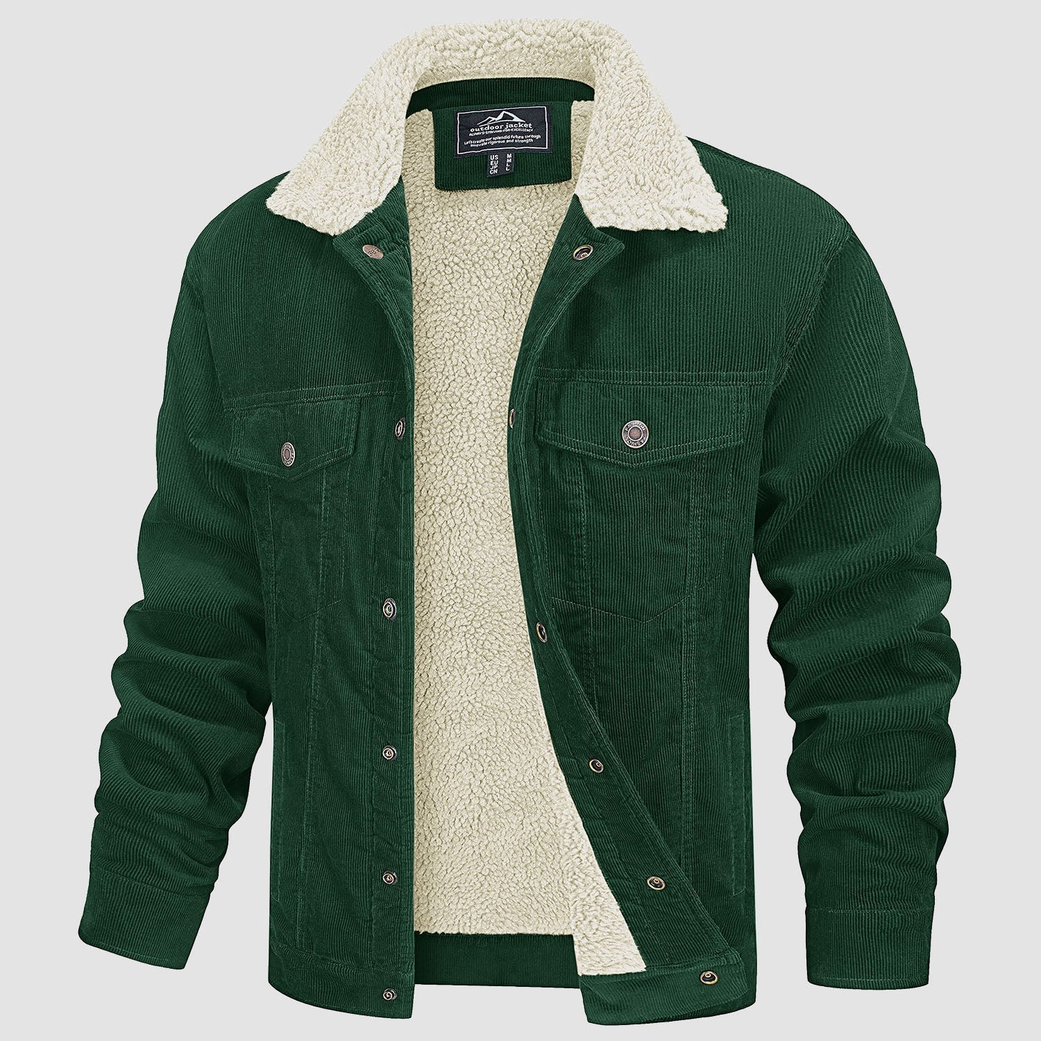 Men's - Corduroy Jacket – Sherpa-Lined, Winter Style – Warm Outerwear