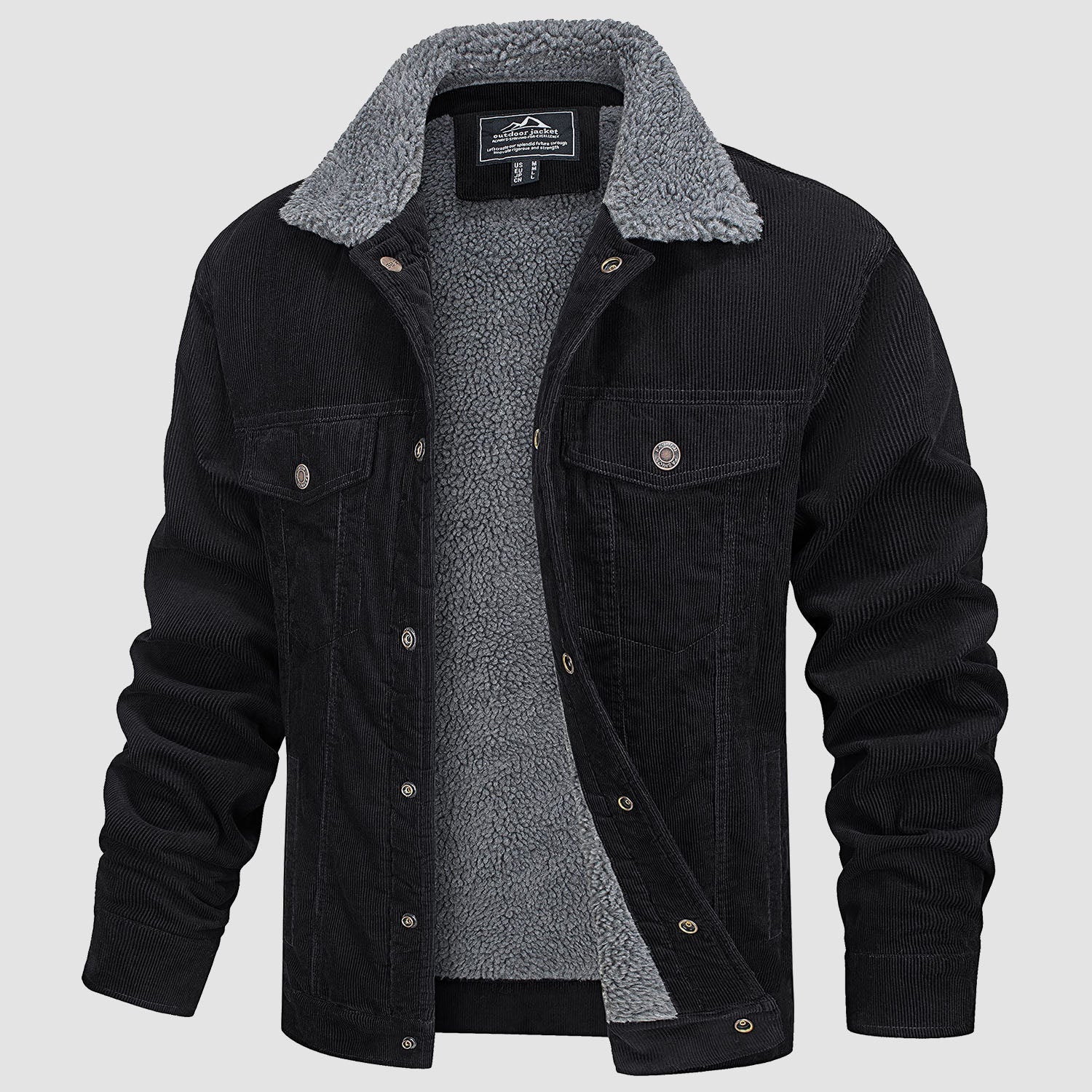 Men's - Corduroy Jacket – Sherpa-Lined, Winter Style – Warm Outerwear