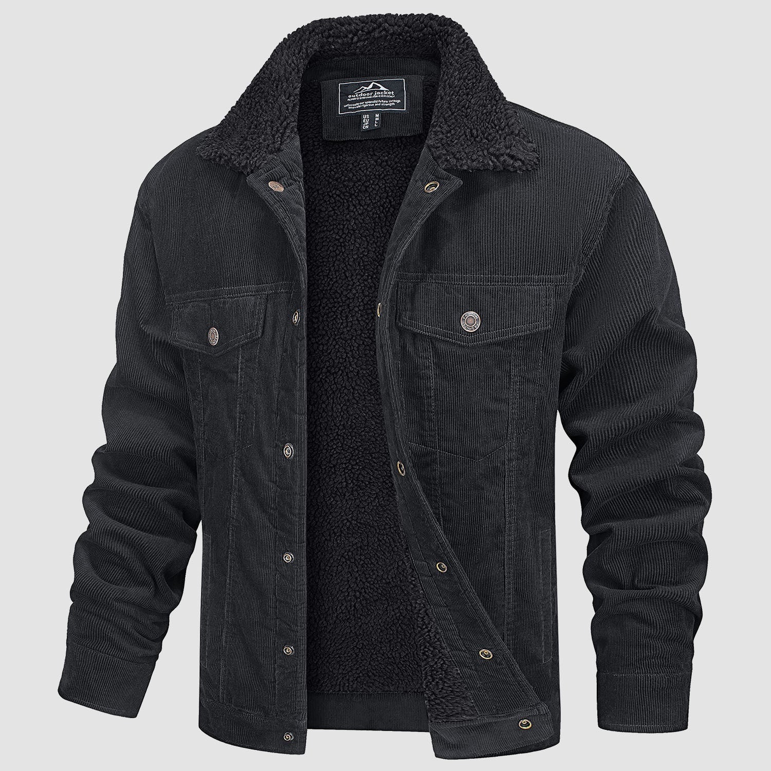 Men's - Corduroy Jacket – Sherpa-Lined, Winter Style – Warm Outerwear