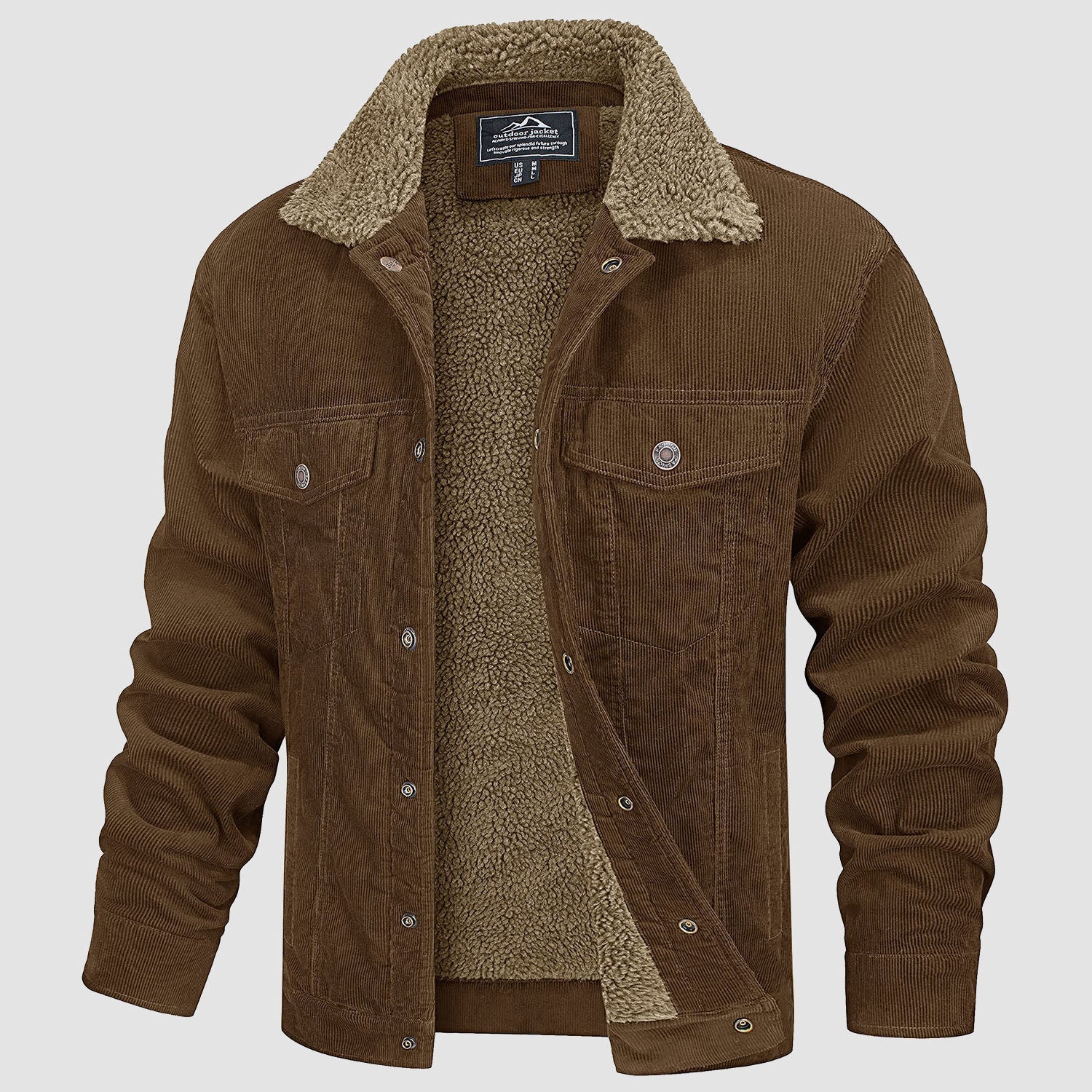 Men's - Corduroy Jacket – Sherpa-Lined, Winter Style – Warm Outerwear
