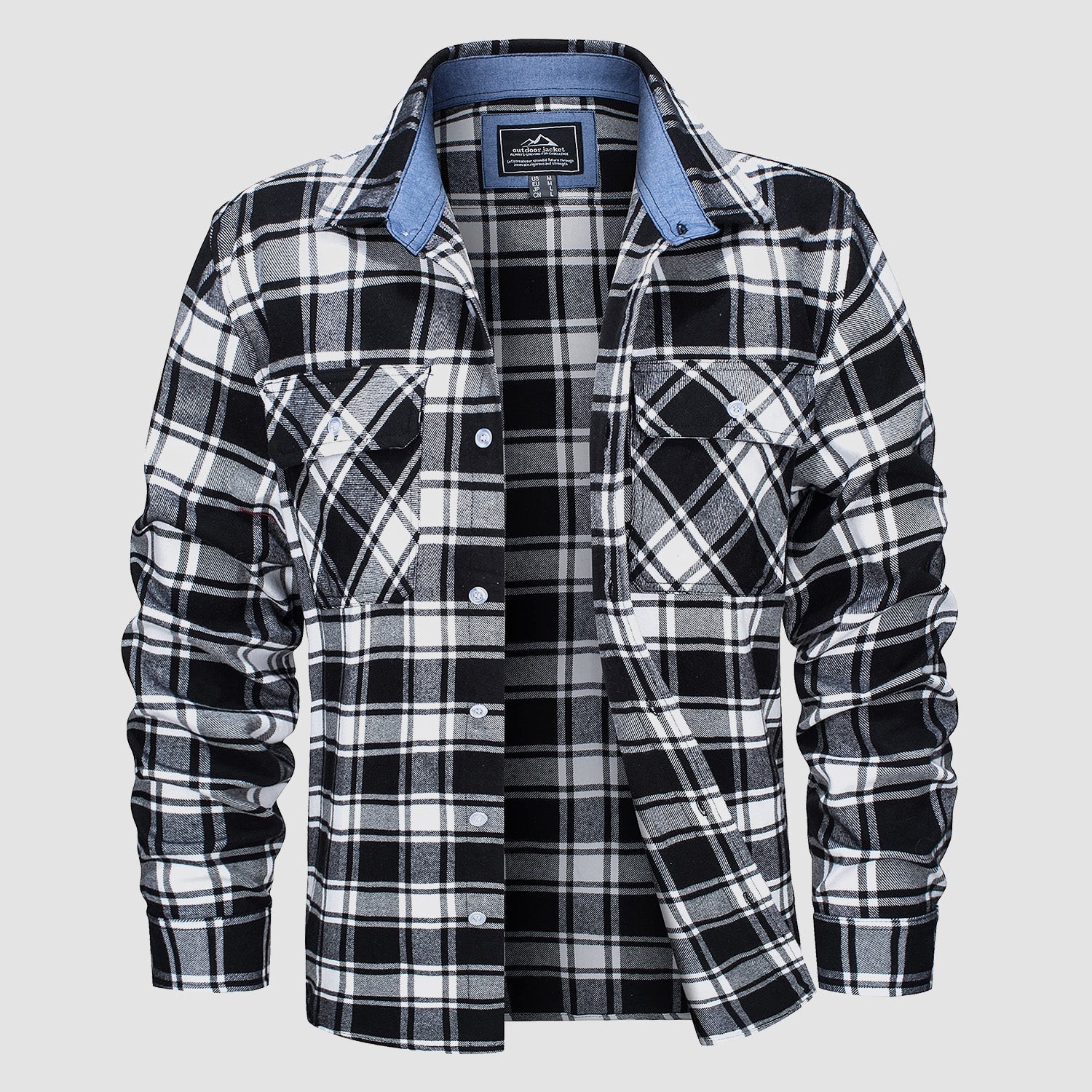 Men's - Long Sleeve Shirt – Cotton, Plaid Flannel – Casual Style