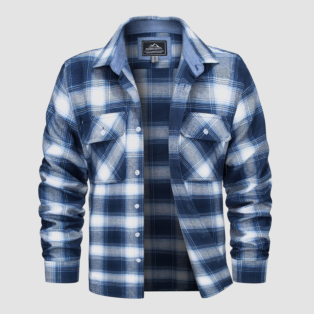 Men's - Long Sleeve Shirt – Cotton, Plaid Flannel – Casual Style
