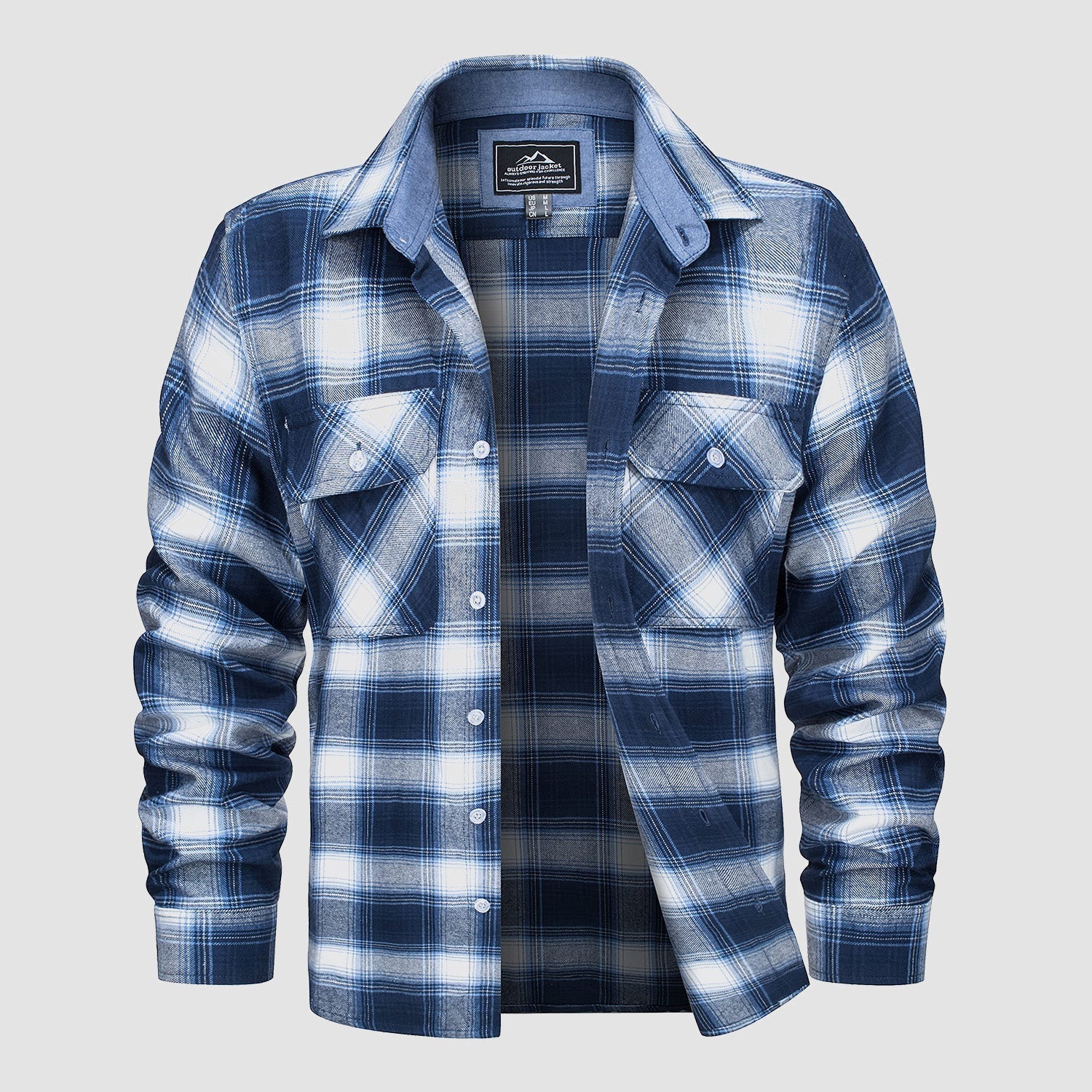 Men's - Long Sleeve Shirt – Cotton, Plaid Flannel – Casual Style
