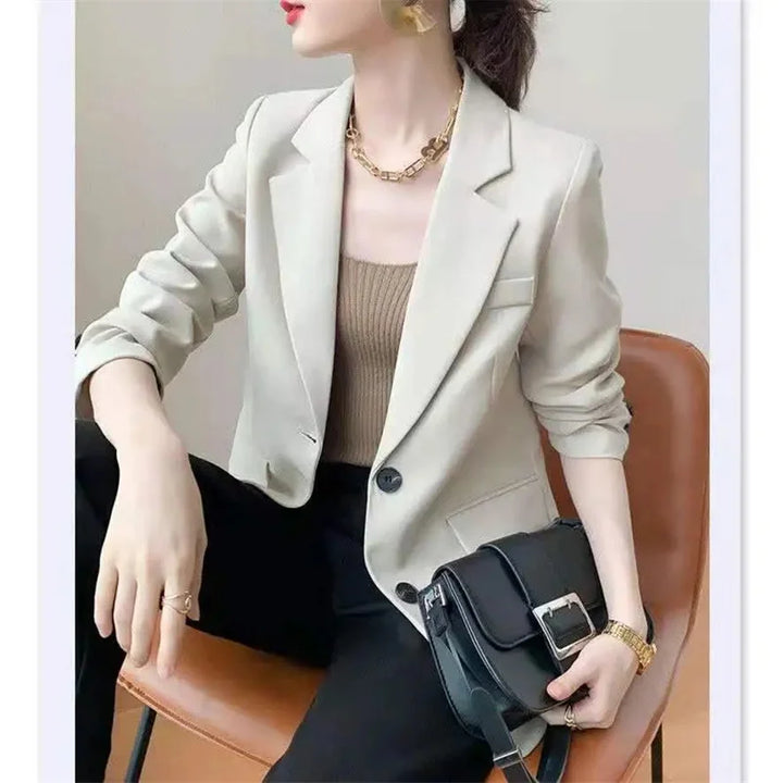 Women's slim fit single-breasted blazer for casual and office wear