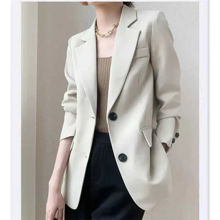 Women's slim fit single-breasted blazer for casual and office wear