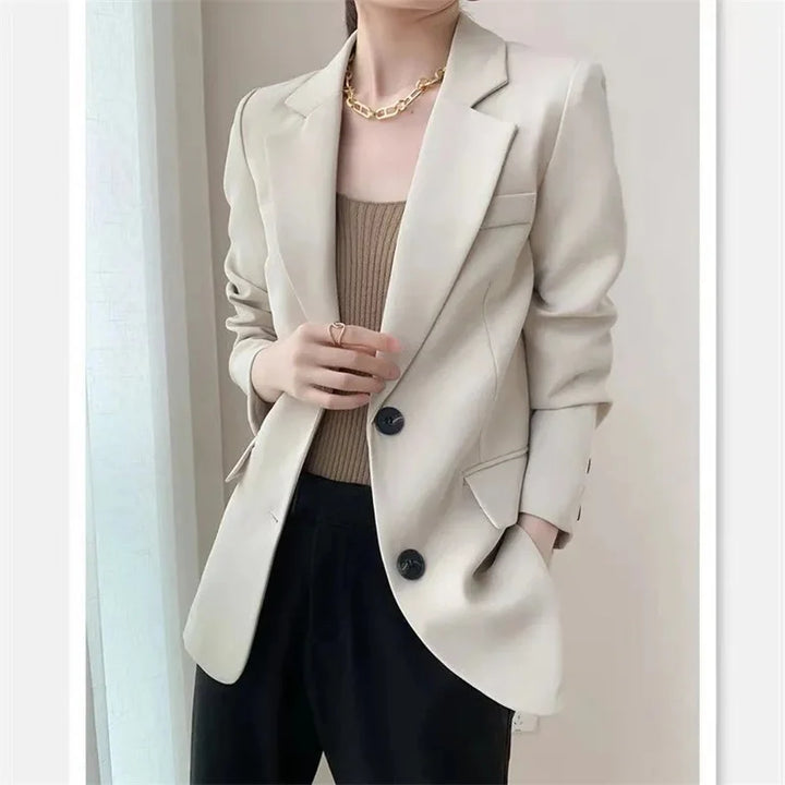 Women's slim fit single-breasted blazer for casual and office wear