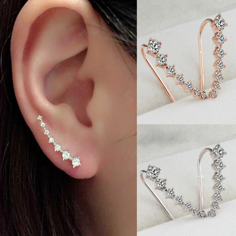 Ear climber with crystal embellishments