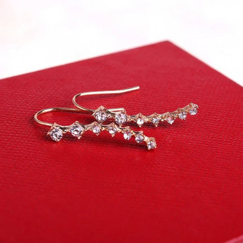 Ear climber with crystal embellishments