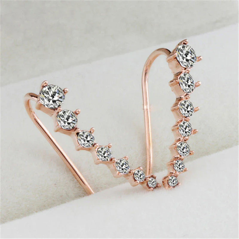 Ear climber with crystal embellishments