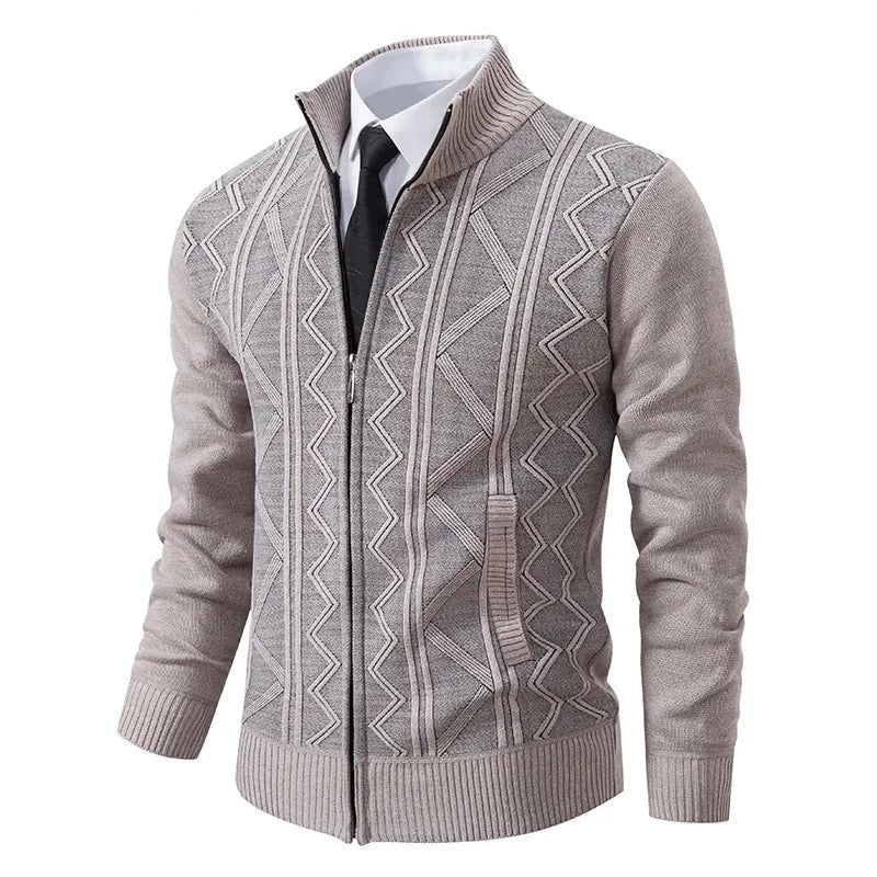 Men's - Winter Cardigan - Stylish Zip-Up Knitwear - Cozy & Warm