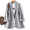 Women's Trendy patchwork blazer with a loose fit, one-button fastening and minimalist design