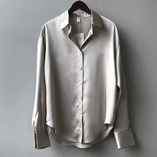 Casual Loose Satin Blouse