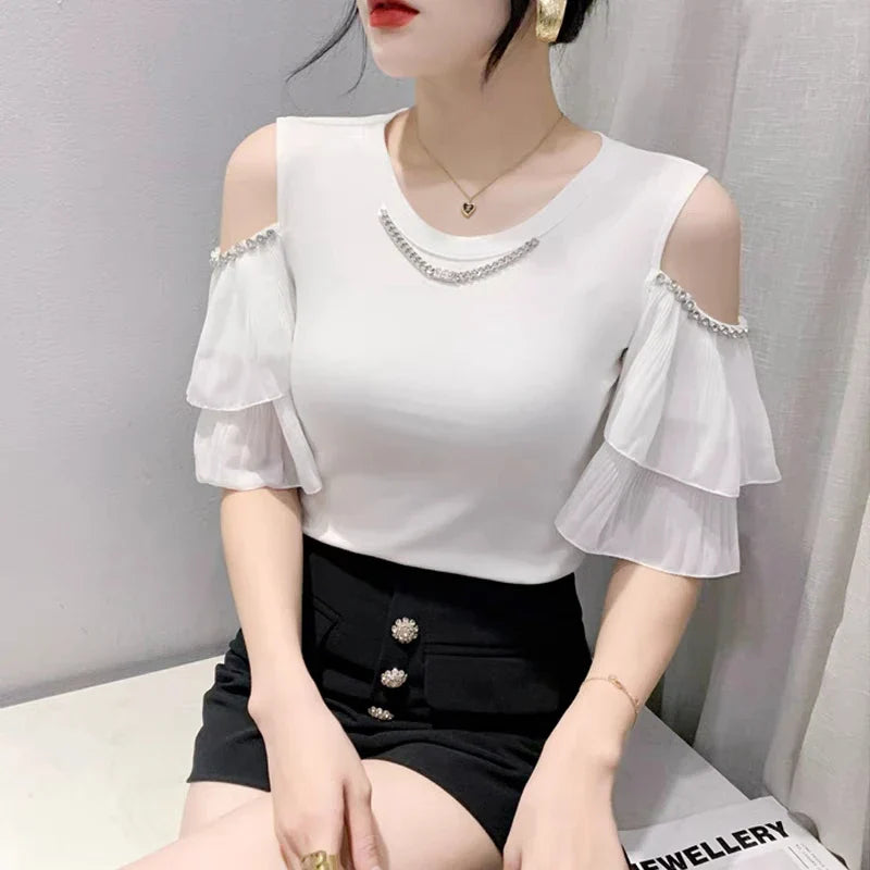 Sexy off-the-shoulder T-shirt