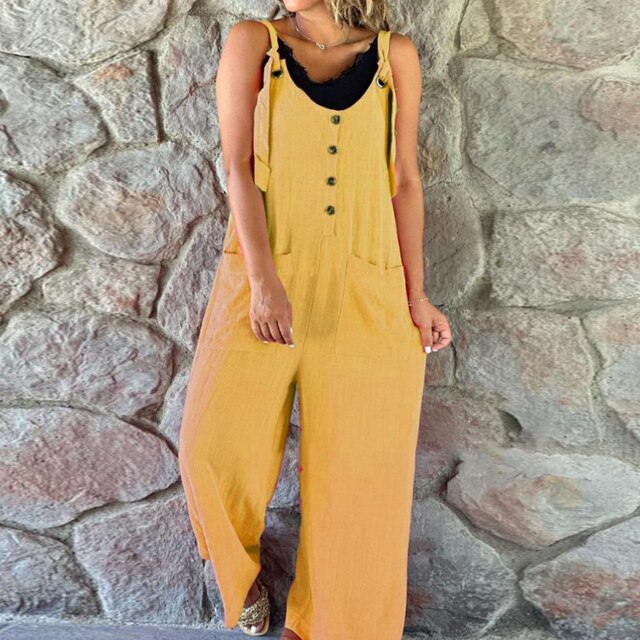 Sleeveless bag loose jumpsuits