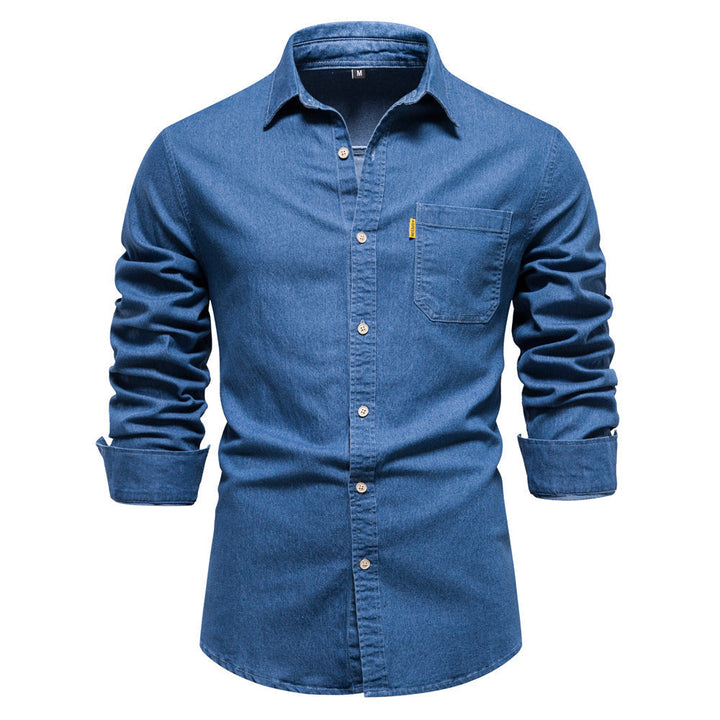 Sustainable men's denim shirt made from organic cotton