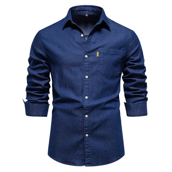 Sustainable men's denim shirt made from organic cotton