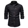 Sustainable men's denim shirt made from organic cotton