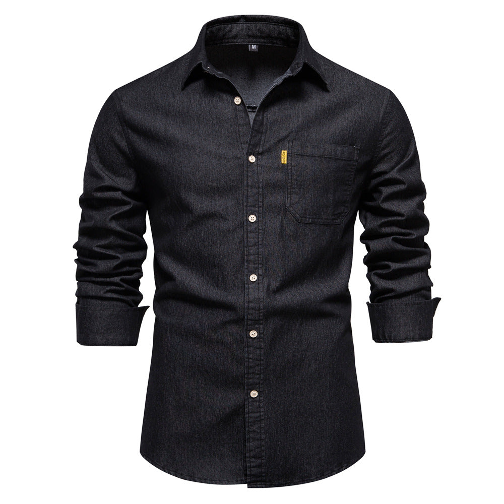 Sustainable men's denim shirt made from organic cotton