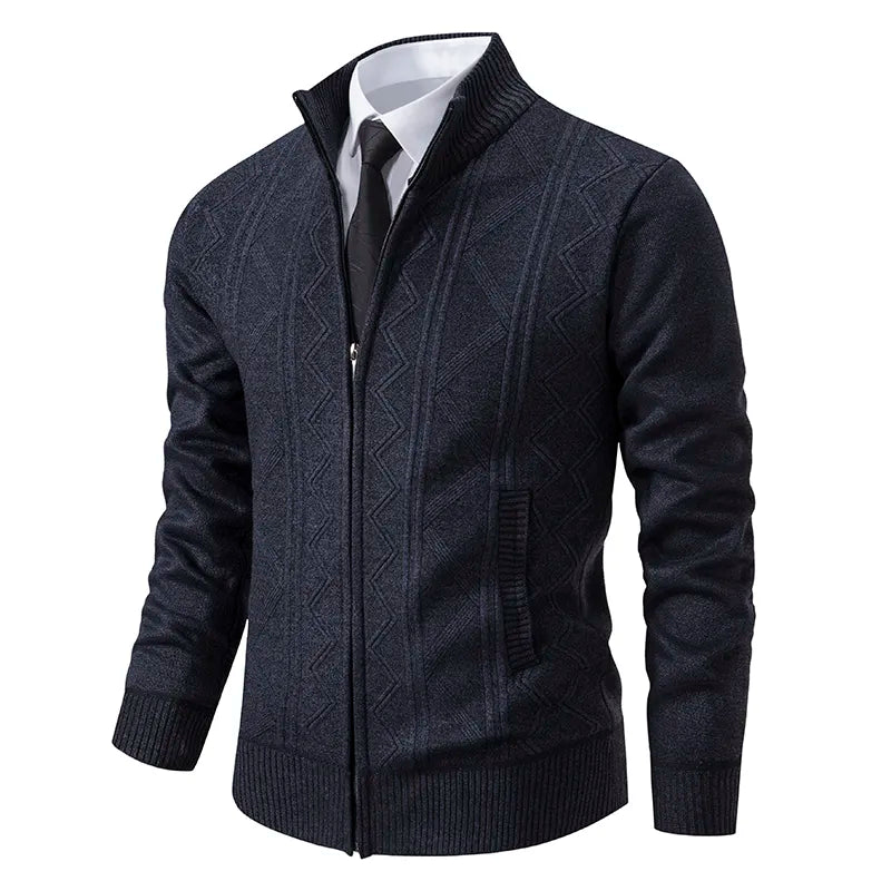 Men's - Winter Cardigan - Stylish Zip-Up Knitwear - Cozy & Warm