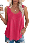 Women's - Loose Sleeveless Tank Top - Round Neckline - Comfortable and Stylish Everyday Wear