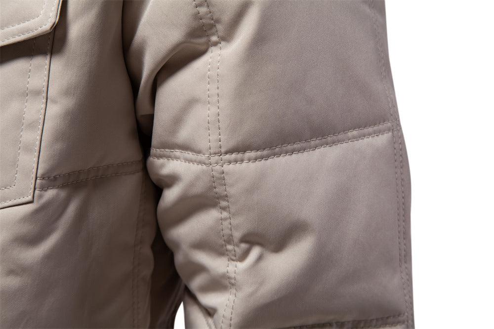 Men's - Fleece-Lined Stand Collar Jacket - Warm & Stylish Outerwear