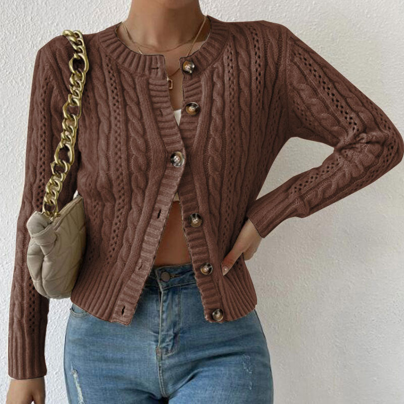 Women's - Trendy Cardigan - Long Sleeve - Button Placket - Stylish Layering