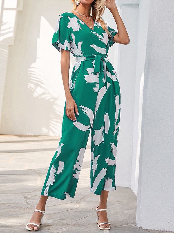 Elegant chiffon style jumpsuit with wide leg