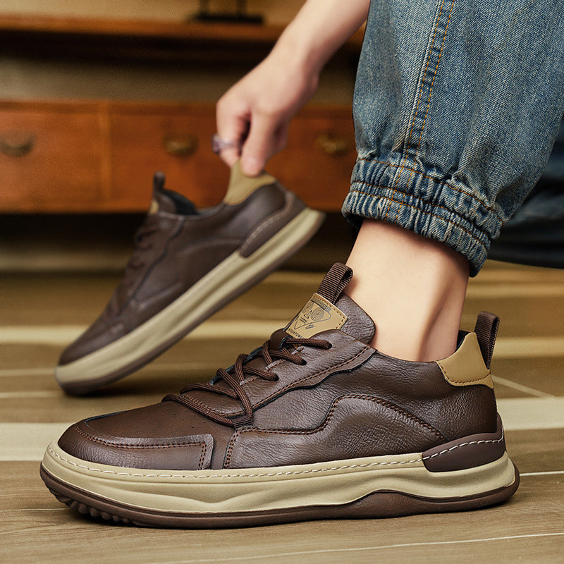 Men's - Sneakers – Genuine Leather, Low-Top – Casual Footwear
