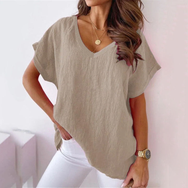 V-neck shirt with batwing sleeves