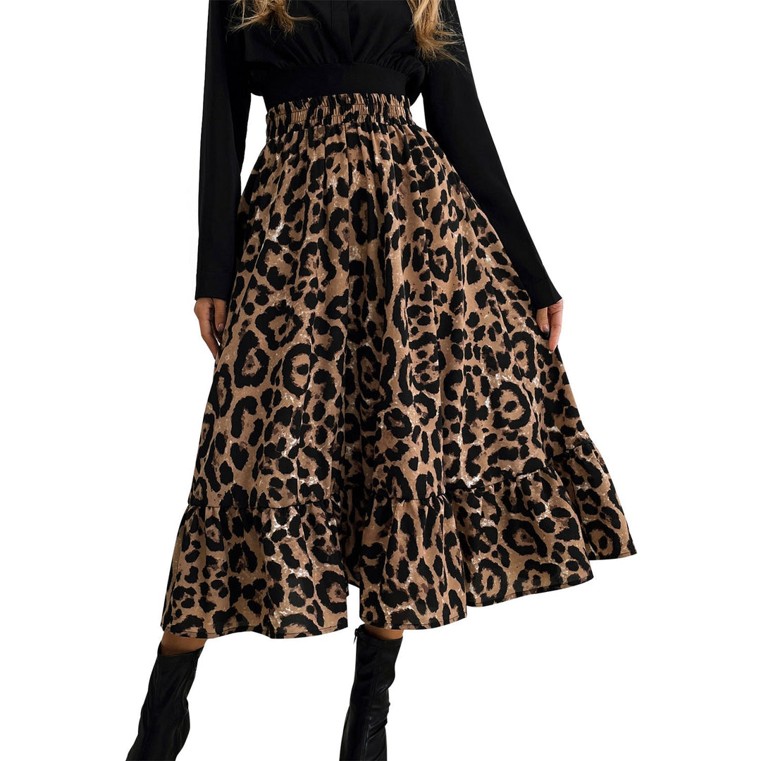 Modern Ladies Casual Leopard Print Simple Slim Skirt