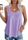 Women's - Loose Sleeveless Tank Top - Round Neckline - Comfortable and Stylish Everyday Wear
