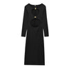 Women's - Two-Coloured Hollow Long Dress - Elegant Style - Perfect for Any Occasion