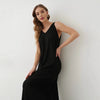 Women’s - Maxi Dress – Lightweight Pleated – V-Neck – Relaxed Fit – Narrow Straps