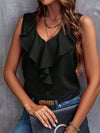 Women's - Ruched Sleeveless Top and Waistcoat Set - Stylish Layered Look - Perfect for Casual or Formal Outfits