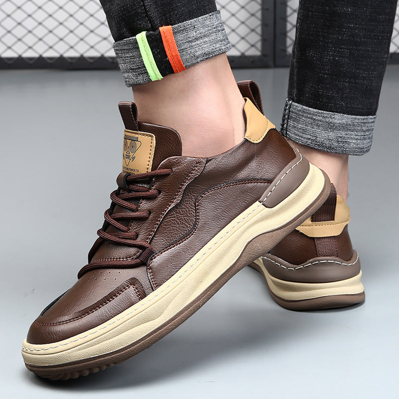 Men's - Sneakers – Genuine Leather, Low-Top – Casual Footwear