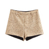 Women's - Mid-Waist Sequinned Casual Shorts - Comfortable & Stylish - Perfect for Summer Outings