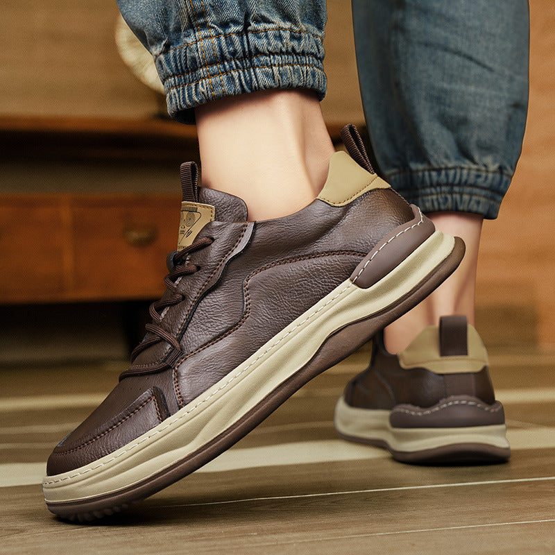 Men's - Sneakers – Genuine Leather, Low-Top – Casual Footwear