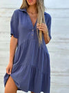 Women's - Comfortable Dress with Lapel - Stylish Design for Everyday Wear - Perfect for Any Occasion