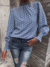 Women's - Elegant Shirt - Ruffled Lace Yolk - Puff Sleeves - Stylish Women's Top for Any Occasion