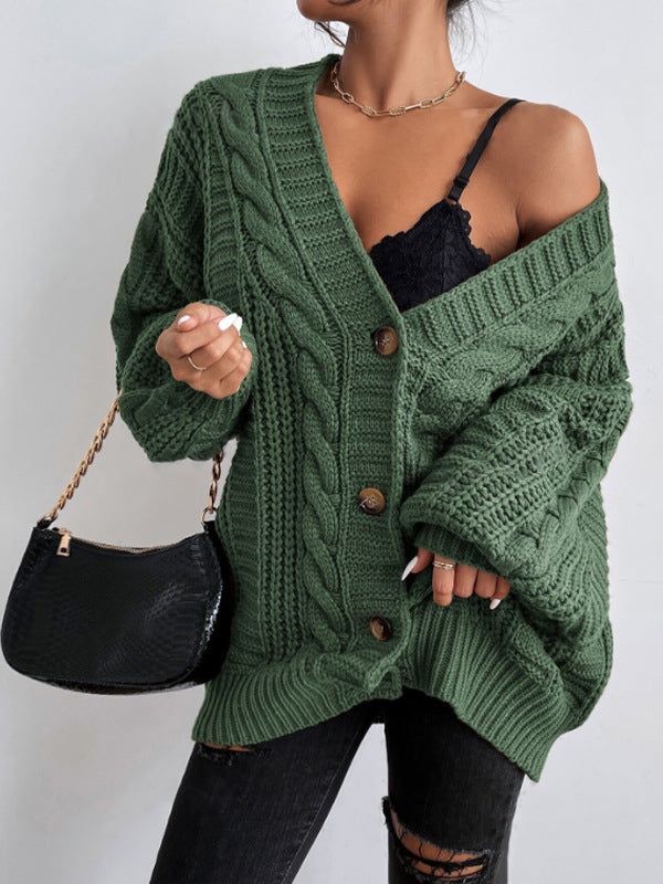 Women's - Cable Knit Cardigan - Cosy Knitwear