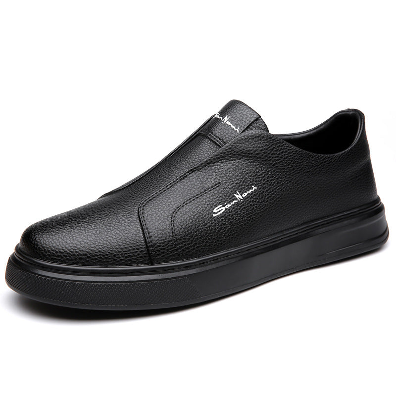Men's - Slip-On Sneakers - Leather - Casual Canvas Comfort - Stylish Footwear