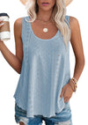 Women's - Loose Sleeveless Tank Top - Round Neckline - Comfortable and Stylish Everyday Wear
