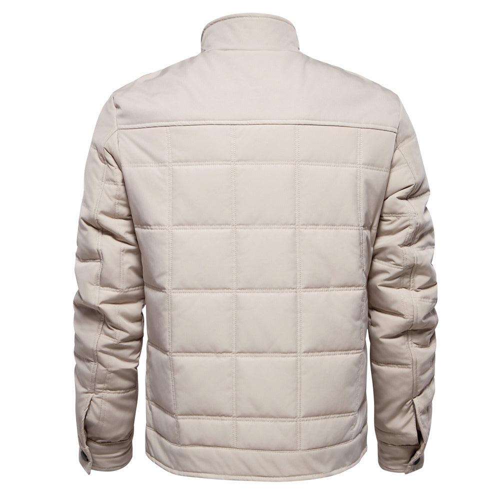 Men's - Fleece-Lined Stand Collar Jacket - Warm & Stylish Outerwear