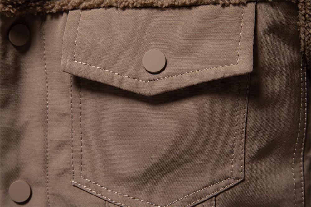 Men's - Stylish Patchwork Jacket - Unique Design & Cosy Material - Perfect for Casual Wear