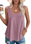 Women's - Loose Sleeveless Tank Top - Round Neckline - Comfortable and Stylish Everyday Wear