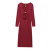Women's - Two-Coloured Hollow Long Dress - Elegant Style - Perfect for Any Occasion