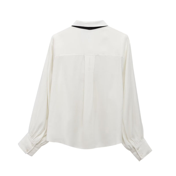 Women's - Versatile Long Sleeve Lapel Shirt Top - Stylish & Comfortable - Perfect for Any Occasion